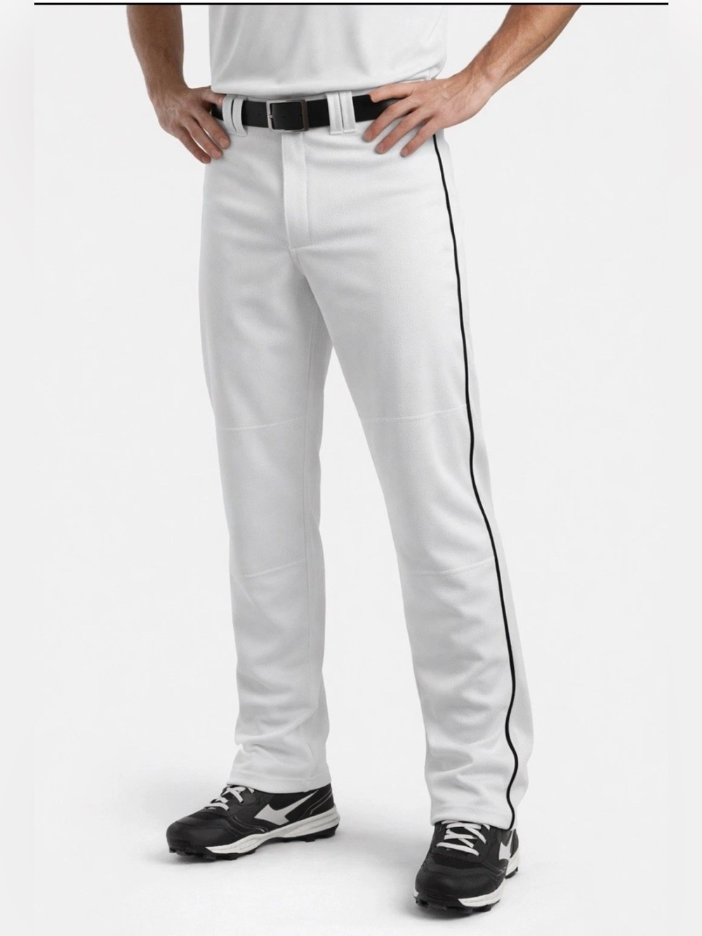 Mizuno Performance White w/black Piping Reinforced Knee Baseball Pants XXL